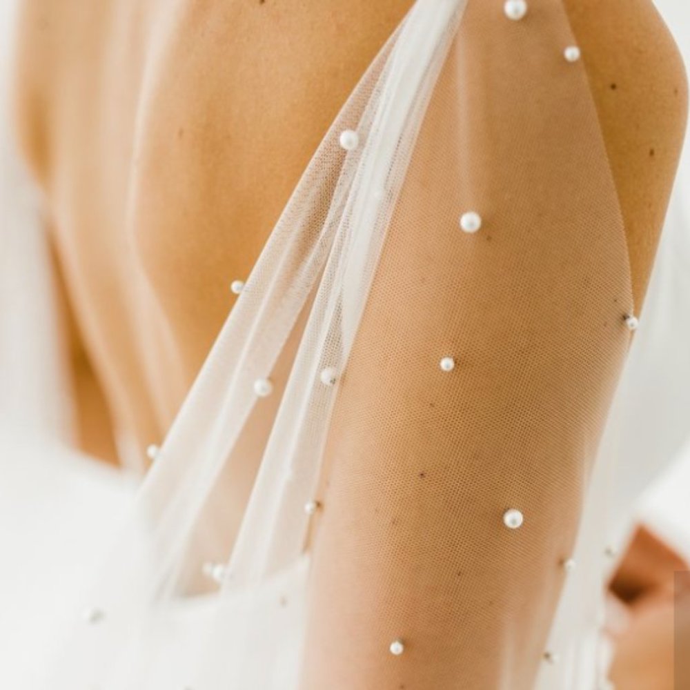 Alyssa Kristin Pearl Wings (Wedding Cape)